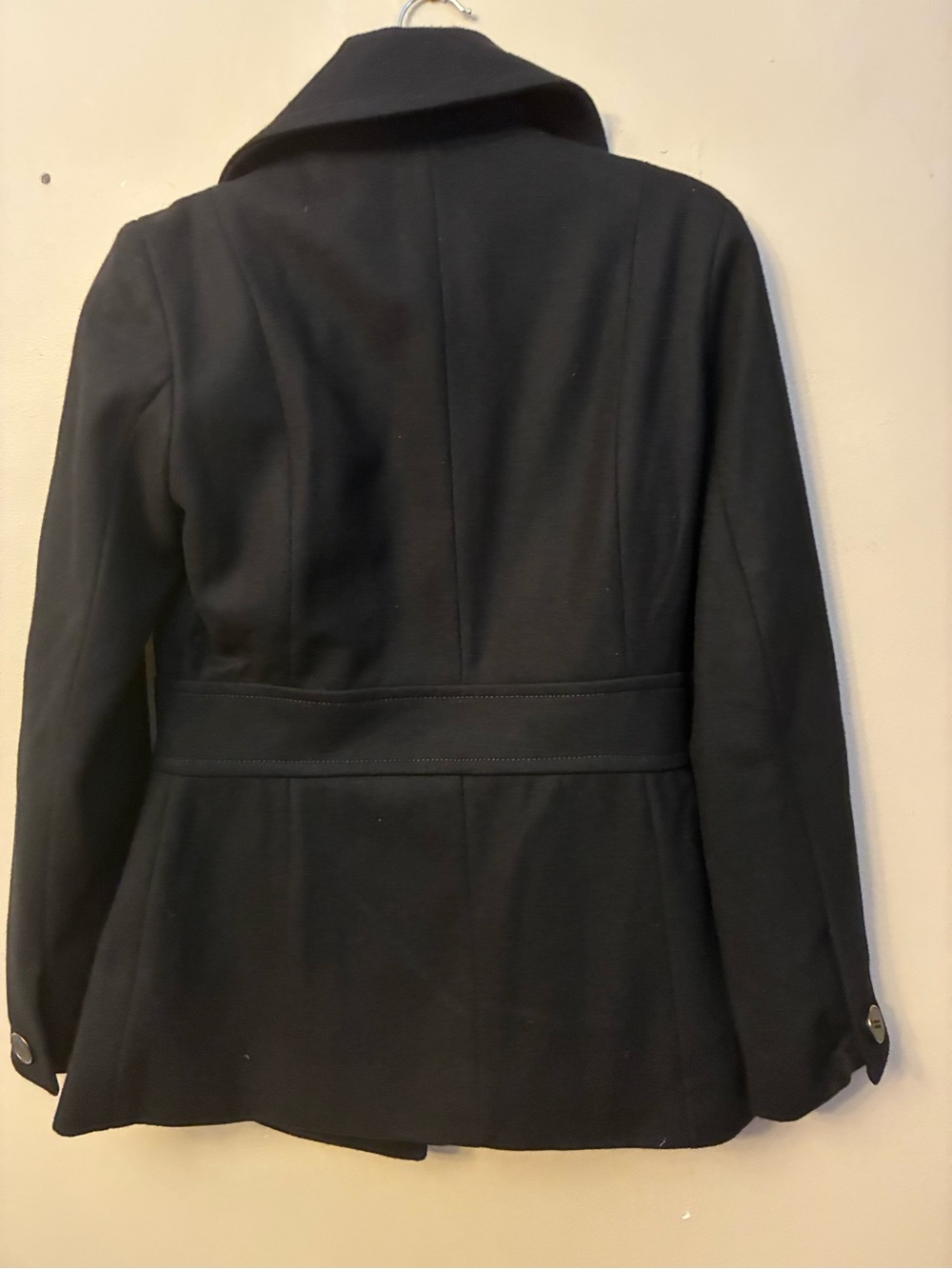 Kenneth Cole Reaction Black Double-Breasted Pea Coat - Picture 3 of 4